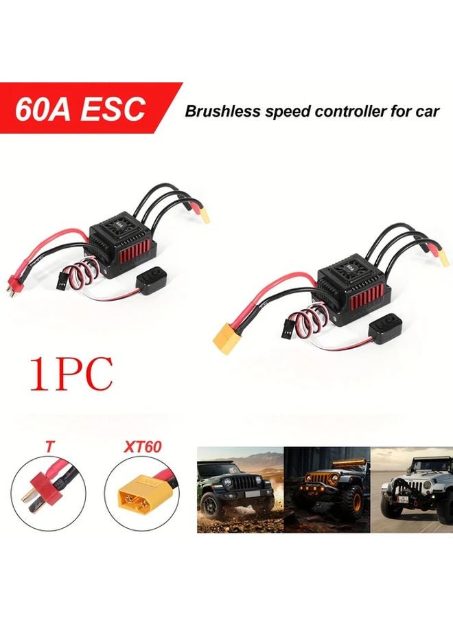 60A XT60 Plug ESC Speed Controller 6S Battery Compatible Brushless For 1 8 RC Car - Image 1